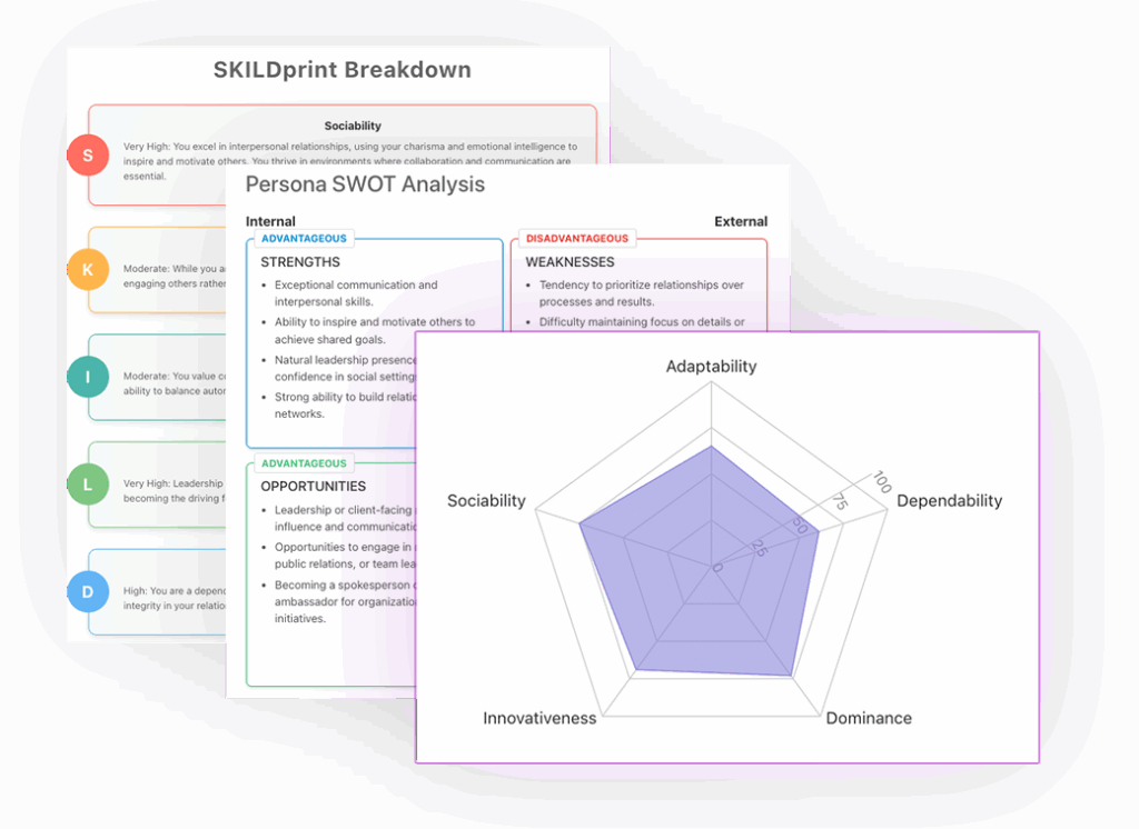 SKILDprint breakdown and radar