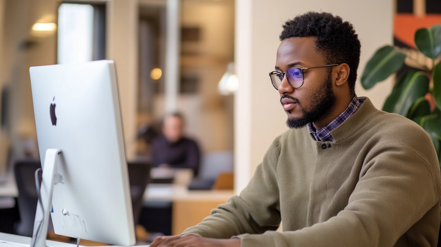 Student staring at a blank resume